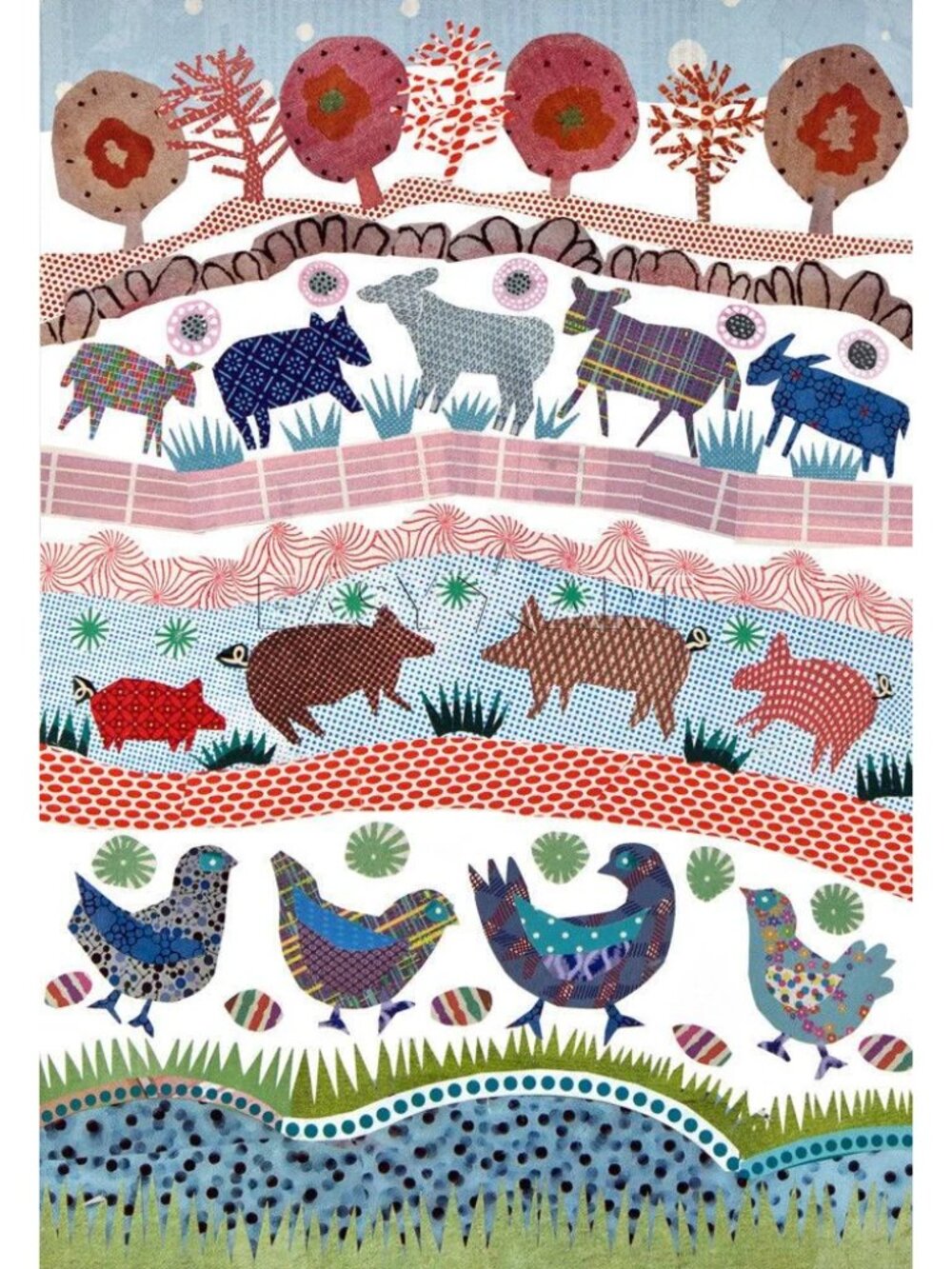 Pomegranate Jane Robbins Farm Animals Kids Floor Puzzle - 48 Really Big Pieces